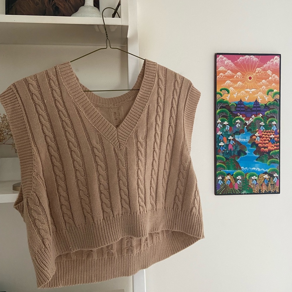 CROPPED OVERSIZED SWEATER VEST | SHEIN